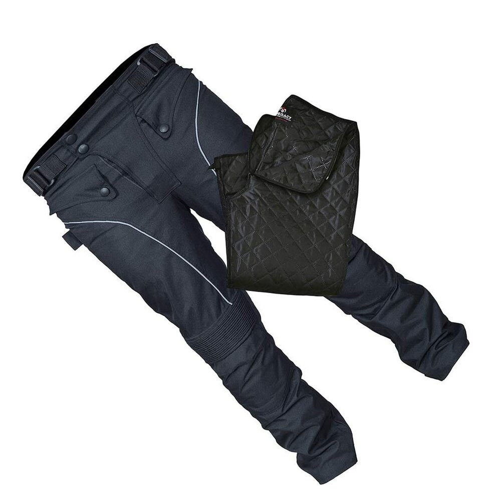 RIDERACT® Men’s Cordura Cargo Riding Pants Waterproof Motorcycle Black Jeans - Picture 7 of 9